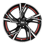 MAM RS5 7x16 5x108 ET38.00 black front polish red inside