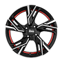 MAM RS5 6,5x16 4x108 ET37.00 black front polish red inside