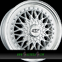  GTP 072 7x15 4x100 ET35.00 silber felgenbett poliert