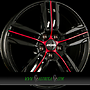 RONAL R57 7x17 4x108 ET25.00 mcr jetblack-red spoke