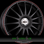 RS MONZA RS 7,5x18 5x100 ET37.00 racing-black + felgenhorn in rot