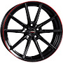 BORBET LX18 black glossy rim red 8x18 5x112 ET44.00 borbet black glossy rim red  kba